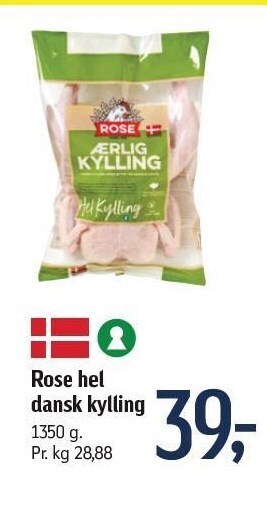 Føtex Rose hel dansk kylling tilbud