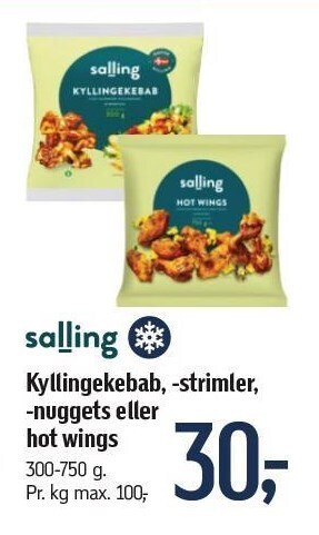 Kyllingekebab, - strimler, nuggets eller hot wings
