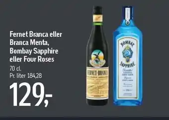 Fernet branca el. branca menta bombay sapphire el. four roses