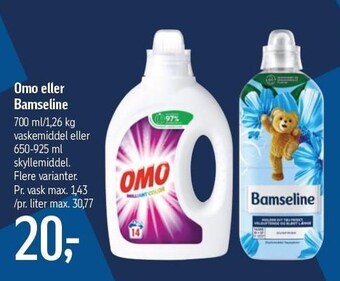 Føtex Omo el. bamseline tilbud