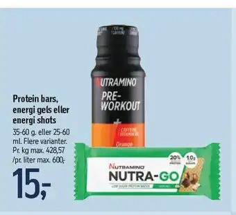 Føtex Protein bars, energi gels eller energi shots tilbud