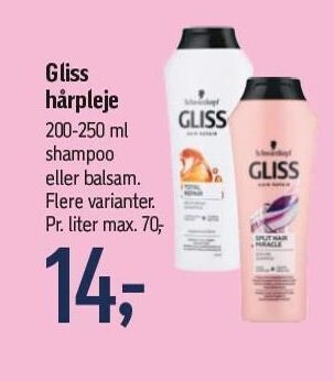 Føtex Gliss hårpleje tilbud
