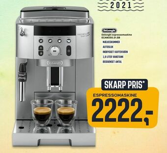 Skousen Delonghi espressomaskine ECAM250,31.SB tilbud