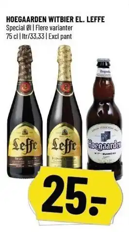 Hoegaarden witbier el. leffe