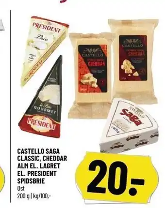 Løvbjerg Castello saga classic, cheddar alm el. lagret el. president spidsbrie tilbud