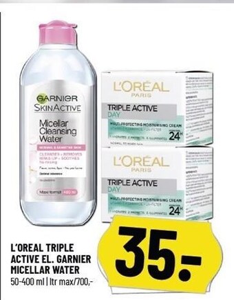 Løvbjerg L´oreal triple active el. garnier micellar water tilbud