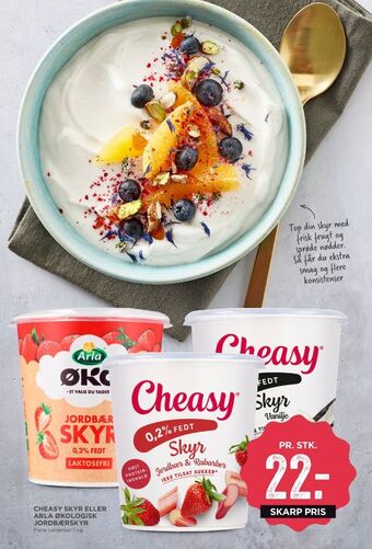 MENY Arla skyr jordbær tilbud