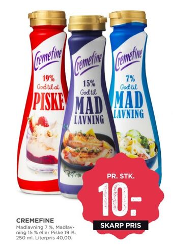 MENY Cremefine madlavningsfløde 7 % tilbud
