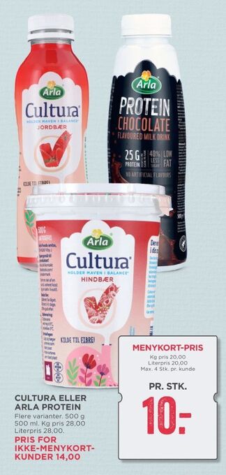 MENY Cultura drikkeyoghurt jordbær tilbud