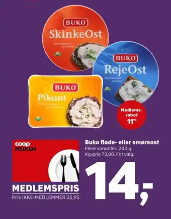 Kvickly Buko flødeost pikant tilbud