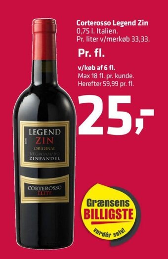 Fleggaard Corterosso Legend Zin tilbud