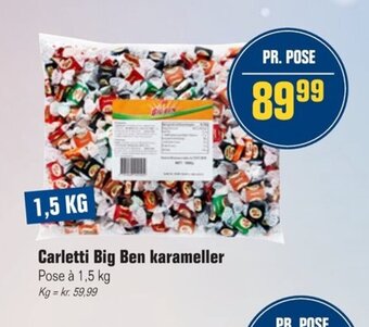 Otto Duborg Carletti Big Ben Karameller tilbud