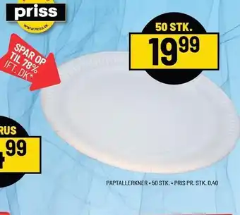 Priss Paptallerkener tilbud