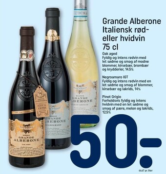 REMA 1000 Grande alberone italiensk rød- eller hvidvin tilbud