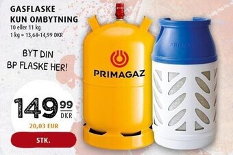 Gasflaske kun ombytning