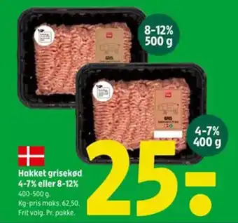 Hakket Grisekod 4-7% eller 8-12%