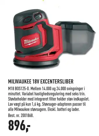 Johannes Fog Milwaukee 18v excentersliber tilbud