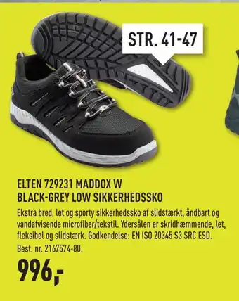 Johannes Fog Elten 729231 maddox w black-grey low sikkerhedssko tilbud