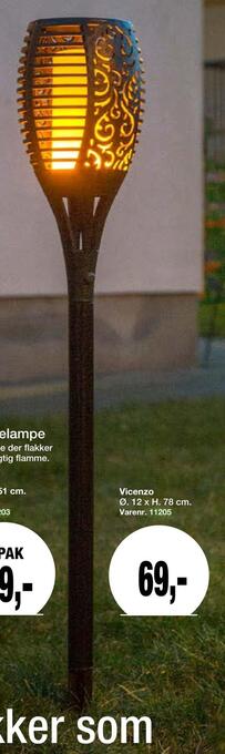 Fakkel solcellelampe