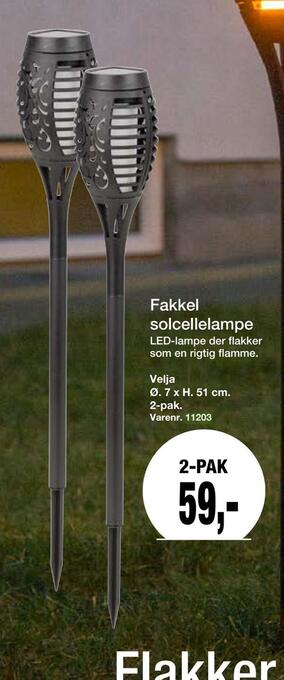 Fakkel solcellelampe