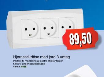 Harald Nyborg Hjørnestikdåse med jord 3 udtag tilbud