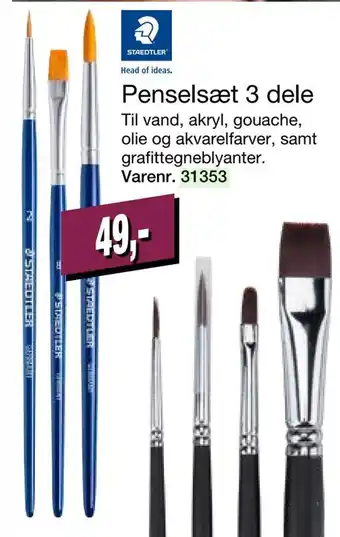 Harald Nyborg Penselsæt 3 dele tilbud