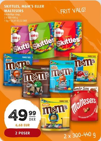 Scandinavian Park Skittles, m&m's eller maltesers tilbud