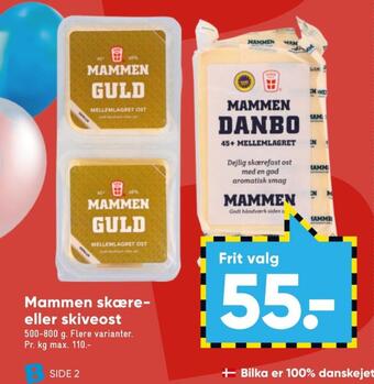 Bilka Mammen skiveost guld mellemlagret tilbud