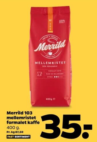 Netto Mellemristet kaffe formalet tilbud