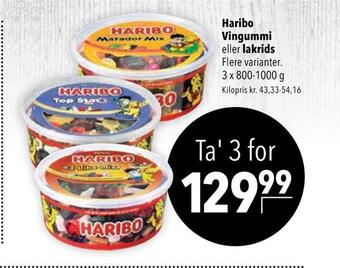 Citti Haribo vingummi eller lakrids tilbud