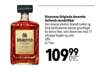 Citti Disaronno originale amaretto italiensk mandellikør tilbud