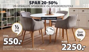 JYSK Marstrand Bord + Adslev Stol tilbud