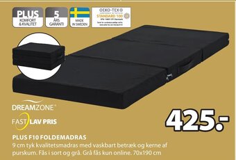 JYSK Plus F10 Foldemadras tilbud