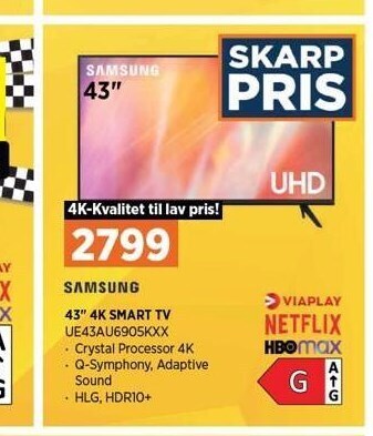 Power 43'' 4k smart tv tilbud