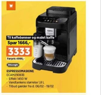 Power Delonghi espressomaskine tilbud