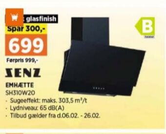 Power Senz emhætte tilbud