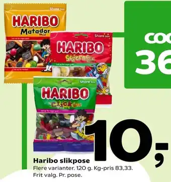 Coop 365 Haribo Slikpose 120g tilbud