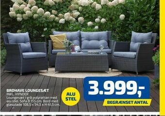 Brohave loungesæt. inkl. hynder