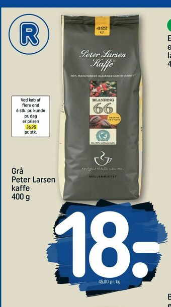 REMA 1000 Grå Peter Larsen kaffe tilbud