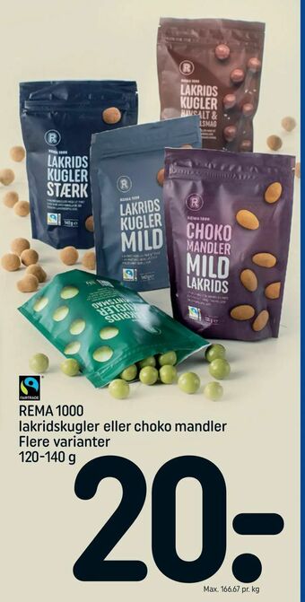 REMA 1000 REMA 1000 lakridskugler eller choko mandler tilbud