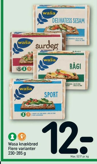 REMA 1000 Wasa knækbrød tilbud