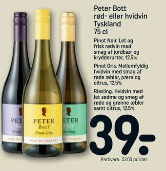 REMA 1000 Peter Bott rød- eller hvidvin Tyskland tilbud