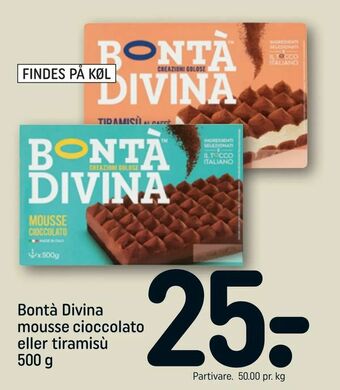 REMA 1000 Bontà Divina mousse cioccolato eller tiramisù tilbud