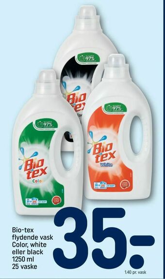 REMA 1000 Bio-tex flydende vask Color, white eller black tilbud