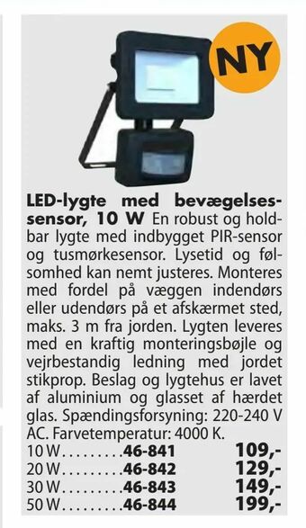 Biltema LED-lygte med bevægelses sensor, 10 W tilbud