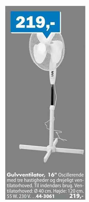 Biltema Gulvventilator, 16" tilbud