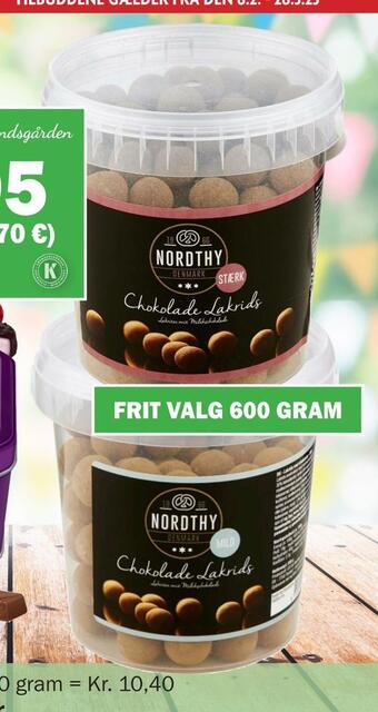 Købmandsgården Nordthy chokolade lakridskugler tilbud