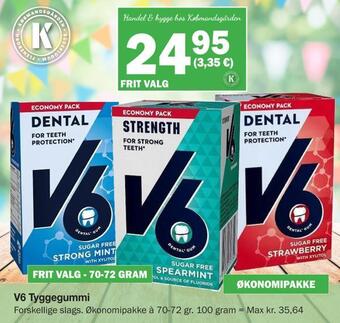Købmandsgården V6 tyggegummi tilbud