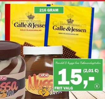 Købmandsgården Galle & jessen pålægchokolade tilbud