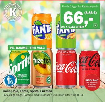 Købmandsgården Coca cola, fanta, sprite, fuzetea tilbud